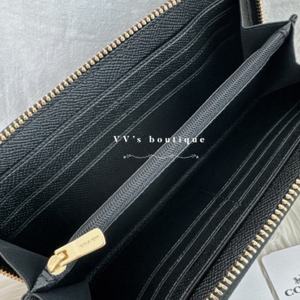 Coach Black Leather Clutch with Gold Logo - Picture 4 of 4